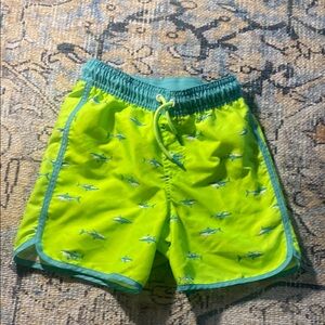 Cat & Jack Green Swim Trunks Vibrant Lime Pattern